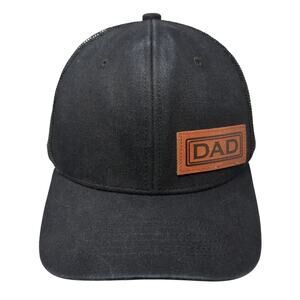 Dad Patched Snapback Trucker Hat Black One Size Adjustable Mesh Back Kolwoven